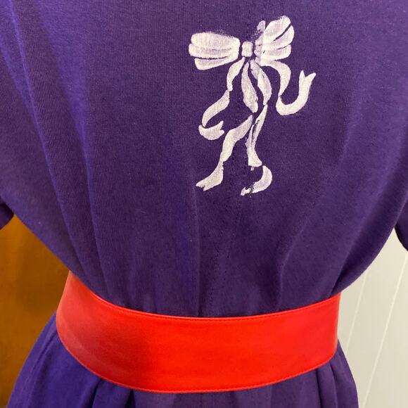 Red Hat Society Purple Dress Large Center Pocket Size S Embellished Wearable Art - Picture 8 of 15